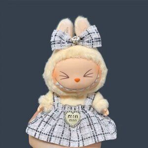 Labubu Designer Dress Bow Clothing Outfit White Black Clothes Accessories